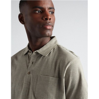 Striped Polo, Men, Beige