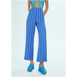Pantalón lino rayas