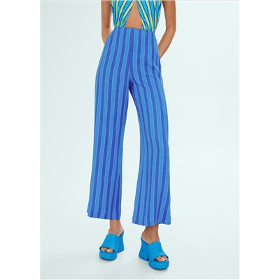 Pantalón lino rayas