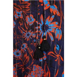 Blusa floral manga murciélago