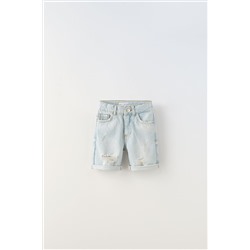 RIPPED DENIM BERMUDA SHORTS