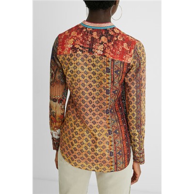 Camisa étnica cuello pico