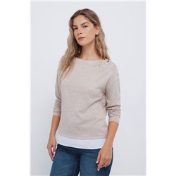 Camiseta combinada hombro botones