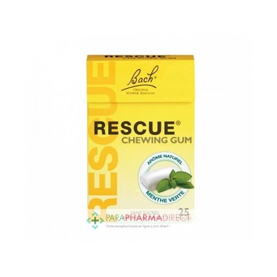Fleurs de Bach Rescue Chewing Gum Arôme Menthe Verte 25 Dragées