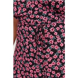 Çok Renkli A-Kesim/Çan Çiçekli Dokuma Elbise TBBSS24AH00122