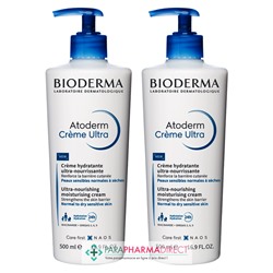 Bioderma Atoderm Crème Ultra - Crème Hydratante Ultra-Nourrissante - LOT de 2x500 mlLot  × 2