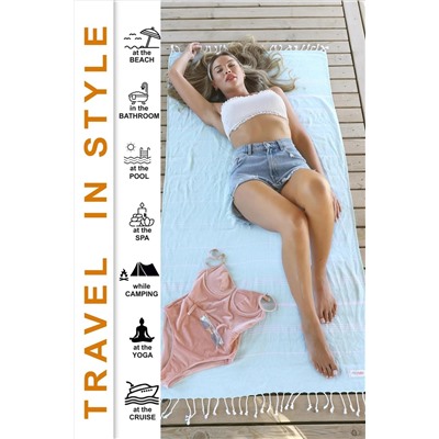 EVELYNEN HOME, Evelynen Mint Peştemal Plaj Havlusu (27 RENK) Pamuk Banyo Havlusu Oversized 90x180 Plaj Havuz