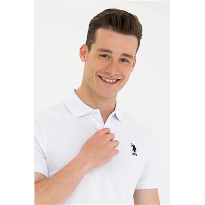 Erkek Beyaz Basic Polo Yaka Tişört