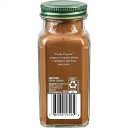 Simply Organic Ceylon Ground Cinnamon, 2.08 Ounce, Non-GMO Organic Cinnamon Powder