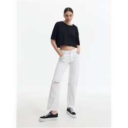Crop Top mit hohem Baumwollanteil