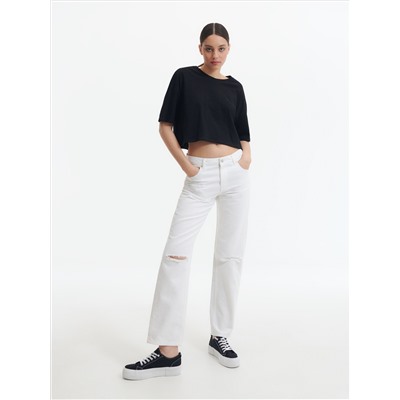 Crop Top mit hohem Baumwollanteil