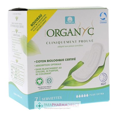 Organyc Serviettes Nuit Flux Extra x7