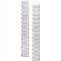 GUESS Silver-Tone Crystal Linear Earrings
