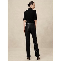Mid-Rise Bootcut Vegan Leather Pant