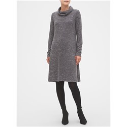 Cozy Cowl-Neck Fit-and-Flare Sweater Dress