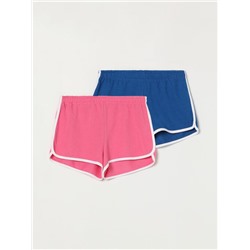 PACK OF 2 PAIRS OF BASIC PLUSH SHORTS WITH PIPING