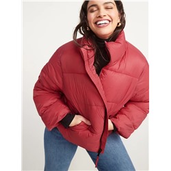 Water-Resistant Frost Free Short Puffer Jacket for Women
