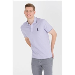 Erkek Lila Basic Polo Yaka Tişört