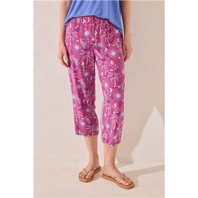Pantalón Capri estampado morado