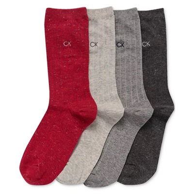 Calvin Klein Women's 4-Pk. Sparkle Holiday Dress Crew Socks