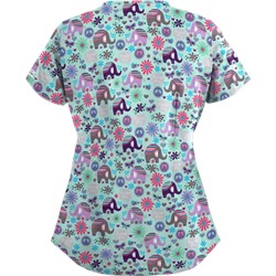 UA Beautiful Day Cool Blue Scallop Neck Scrub Top