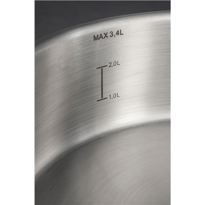 Raye Kısa Tencere - Çelik - 24 cm