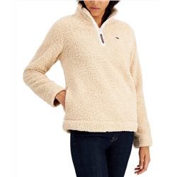 Tommy Hilfiger Sherpa Zippered-Neck Sweatshirt