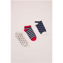 Pack 3 calcetines cortos puntos y rayas