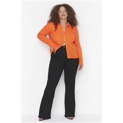 Trendyol Curve Siyah Yüksek Bel Flare Jeans TBBAW23JE00001