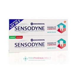 Sensodyne Dentifrice Sensibilité et Gencives Menthe Fraiche 2x75mlLot  × 2
