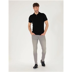 Açık Gri Slim Fit Jean Pantolon