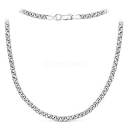 Цепь из серебра родированная - Бисмарк, 45 см БГр-45р45,0 Бисмарк