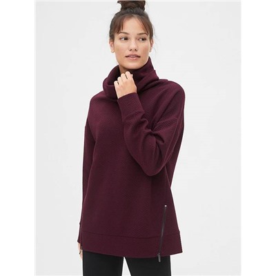 GapFit Jacquard Funnel-Neck Tunic Sweatshirt