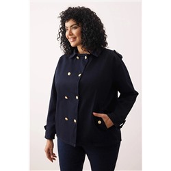 Koyu Mavi Büyük Beden Denim Ceket TBBAW26AG00004