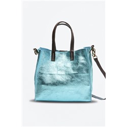 Bolso y neceser de piel Coti Azul claro