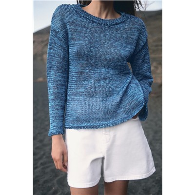 RIBBON TRIM KNIT SWEATER