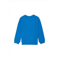 Erkek Çocuk Kobalt Mavi Basic Sweatshirt