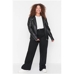 Trendyol Curve Antrasit Yüksek Bel Nervürlü Geniş Kesim Jeans TBBAW23CJ00013