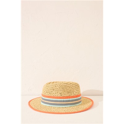 Sombrero pequeño rafia multicolor