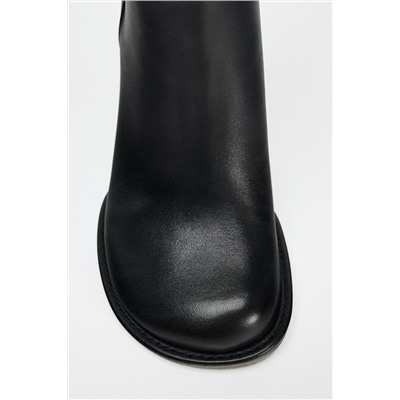 LEATHER STILETTO HEEL BOOTS