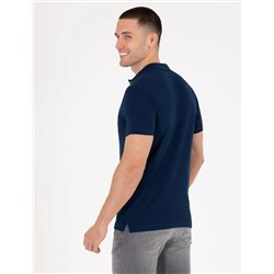 Lacivert Slim Fit Desenli Polo Yaka Tişört