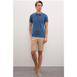 Erkek Açık Lacivert Basic Polo Yaka Tişört