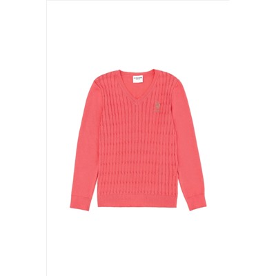 Kız Çocuk Pembe Basic Kazak