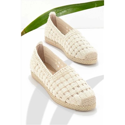 Bambi Bej Örgü Kadın Espadril K01117010116