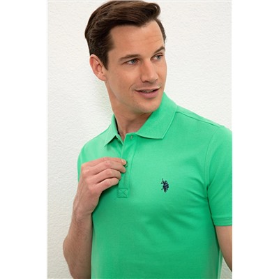 Erkek Elma Yeşili Basic Polo Yaka Tişört