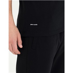 Siyah Regular Fit Bisiklet Yaka Tişört
