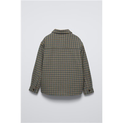 CHECK OVERSHIRT WITH FAUX SHEARLING