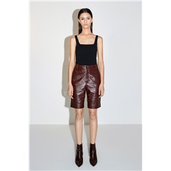 Short de piel Marrón