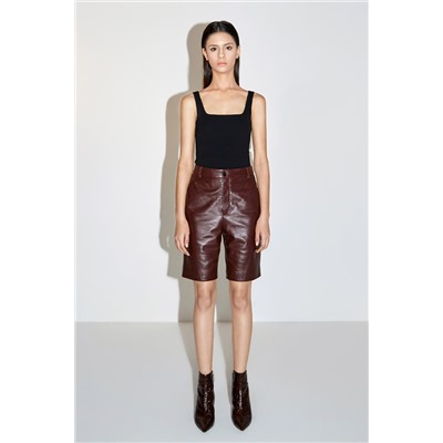 Short de piel Marrón