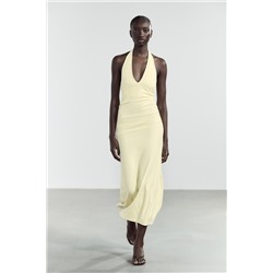 POLYAMIDE HALTER LONG DRESS